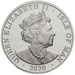 5 Angel - Elizabeth II Archangel Michael facing left, Jody Clark head, Silver