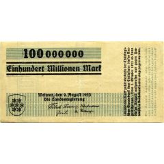 100 000 000 Mark Thüringische Staatsbank, Series F - green