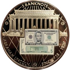 Medal - 5 Banknote Abraham Lincoln