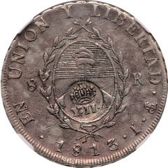 8 Reales - Isabel II Countermark on Argentina 8 Reales
