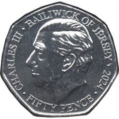 50 Pence - Charles III St Patrick, Colourised