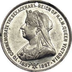 Medal - Victoria Diamond Jubilee; A. Fenwick, white metal, 38mm