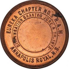 Masonic Penny - Eureka Chapter No. 5 Annapolis Royal, Nova Scotia