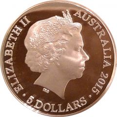 5 Dollars - Elizabeth II 4th Portrait - VOC Batavia - Silver Proof