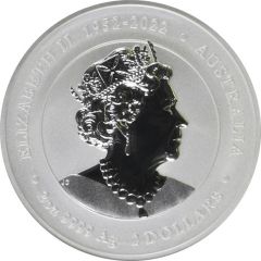 2 Dollars - Elizabeth II 6th Portrait; in the name of - Year of the Dragon; Coloured, Silver Bullion