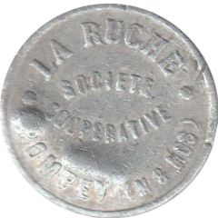 POMPEY - Société coopérative LA RUCHE - 10 Centimes, contremarque VIANDE