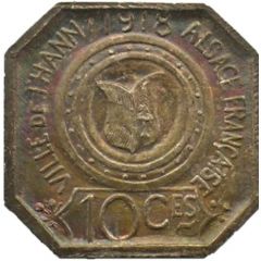 10 Centimes - ville de Thann [68] Silver