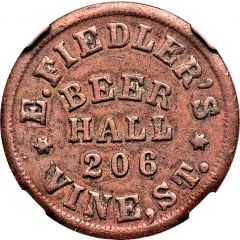 Cent - Civil War Merchant - E. Fiedler`s Beer Hall Cincinnati, OH