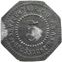 5 Pfennig - Grossauheim Fahrzeugfabrik