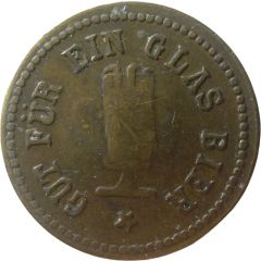 1 Glas Bier Countermarked `P.W.`