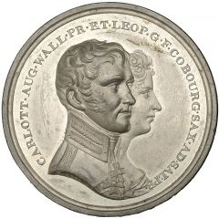 Medal - Wedding of Princess Charlotte and Duke Leopold White metal