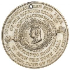 Medal - Victoria Diamond Jubilee, Goldsmith`s Co., Sheffield Town Hall, gilt