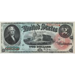 2 Dollars United States Treasury, `Rainbow Note`