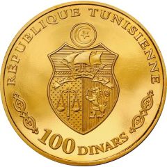 100 Dinars 1987 Coup d`état 11th Anniversary, French legend