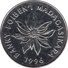 5 Francs / 1 Ariary