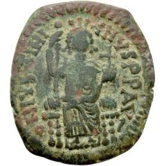 20 Nummi - Justinian I Antioch, Enthroned