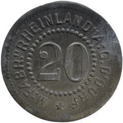 20 Pfennig - Düsseldorf M.-Fabr. Rheinland A.G.