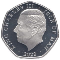 50 Pence - Charles III Anthem - Send Him Victorious, Silver Proof Colourised