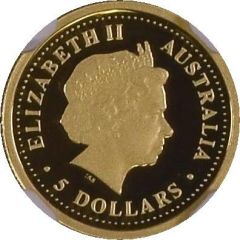 5 Dollars - Elizabeth II 4th Portrait - Kangaroo - Gold Bullion Coin