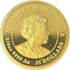 25 Dollars - Elizabeth II Posthumous, 6th Portrait - Year of the Rabbit - Gold Bullion
