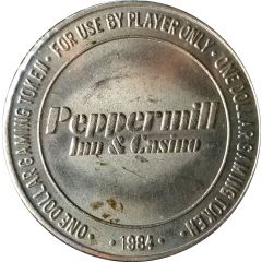 1 Dollar Gaming Token - Peppermill Inn and Casino Wendover, Nevada