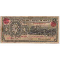 1 Peso El Banco Oriental de Mexico