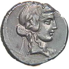 Denarius Titia: Quintus Titius, Liber / Q•TITI