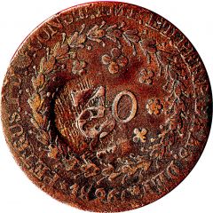 10 Réis - Pedro I Countermarked 40 Réis
