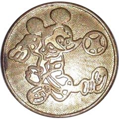 Token Mickey Mouse playing soccer