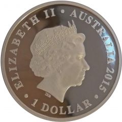 1 Dollar - Elizabeth II 4th Portrait - Dinosaur - Muttaburrasaurus