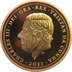 5 Pounds - Charles III Coronation, gold plated