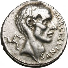 Denarius Cornelia: Publius Cornelius Lentulus Marcellinus, MARCELLINVS / MARCELLVS COS•QVINQ