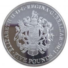 5 Pounds - Elizabeth II City Council Gibraltar Centenary
