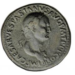 Sestertius - Vespasian ROMA S C, Roma, Tiber, Romulus, and Remus