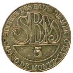5 Francs - Casino de Monte Carlo SBM