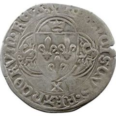 Douzain with salamander and small cross - Francis I