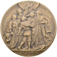 Centenary of the canton of Neuchâtel`s entry into the Confederation bronze