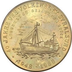 Medal - 40th anniversary of the VEB Shipyard in Stralsund