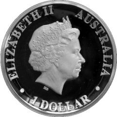 1 Dollar - Elizabeth II 4th Portrait - Australian Wedge-Tailed Eagle - Silver Proof - High Relief