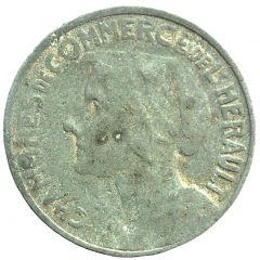 25 Centimes - Chambres de Commerce - Hérault [34] Zinc, close dates