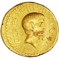 Aureus - Octavian C·CAESAR·III·VIR·R·P·C / L·MVSSIDIVS·T·F·LONGVS·IIII·VIR·A·P·F