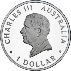 1 Dollar - Charles III 1st Portrait - Australian Kangaroo - Silver Proof