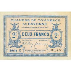 2 francs Chambre de Commerce de Bayonne 64