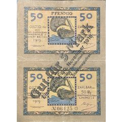 5 Mark overstamp on 50 Pfennig