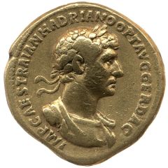 Aureus - Hadrian and Trajan PARTHIC DIVI TRAIAN AVG F P M TR P COS P P ADOPTIO