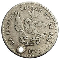 1 Sol - Manuel Isidoro Belzú 4th Anniversary of the Constitutional Presidency - Monetary Medal