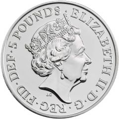 5 Pounds - Elizabeth II 5th portrait, Griffin of Edward III