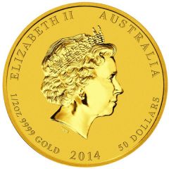 50 Dollars - Elizabeth II 4th Portrait - Year of the Horse - Gold Bullion Coin