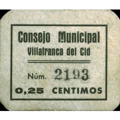 25 Céntimos Villafranca del Cid