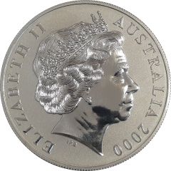1 Dollar - Elizabeth II 4th Portrait - Silver Kangaroo